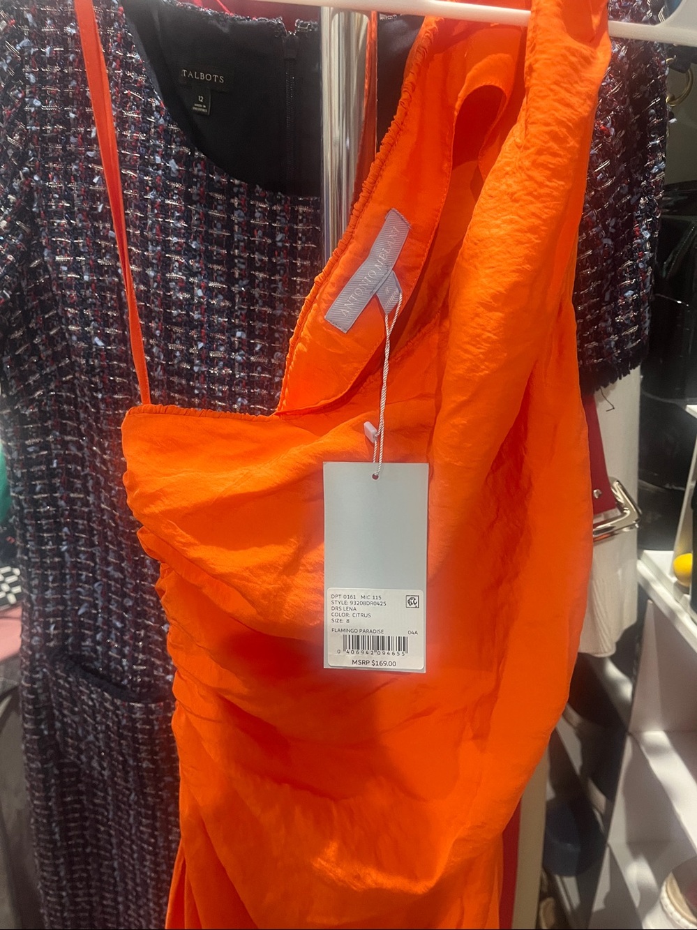 ANTONIO MELANI One-Shoulder Orange Dress NWT - Picture 5 of 8
